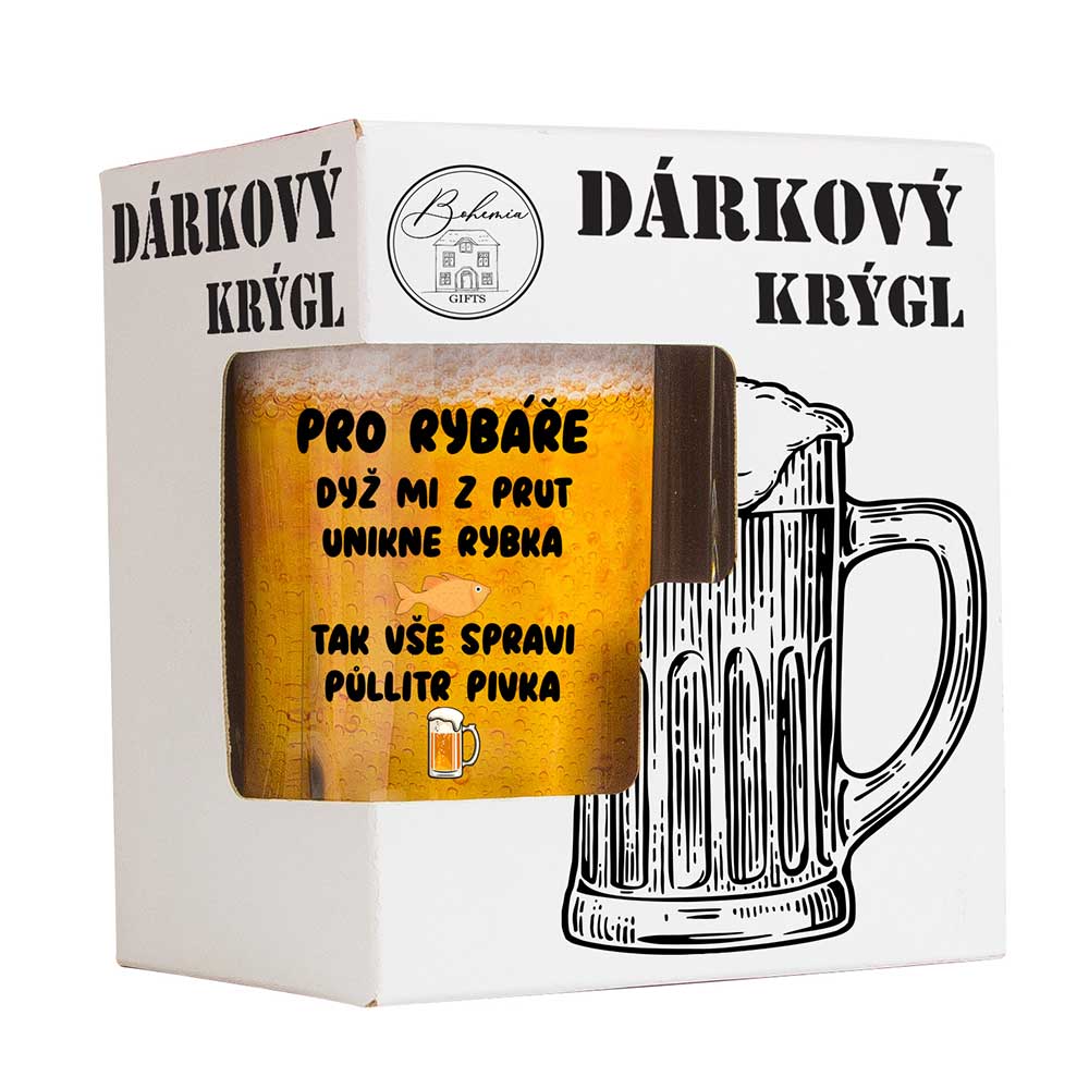 Dárkový půllitr (krýgl) v krabičce – Pro rybáře