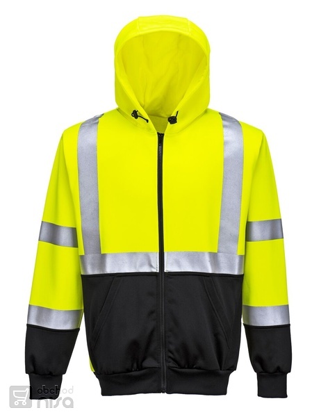 Dvoubarevná Hi-Vis mikina s kapucí