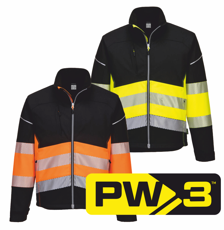 Softshellová bunda PW3 Hi -Vis Třída 1